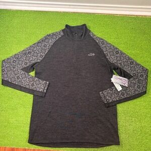 Ice Wear Mens XL‎ Blue 1/4 Zip Pullover Blue Geometric Pattern Long Sleeve